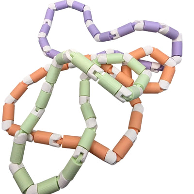 sensit twist by 3dFidgets, a tactile fidget featuring smooth, colorful links for calm, repetitive twisting motions.
