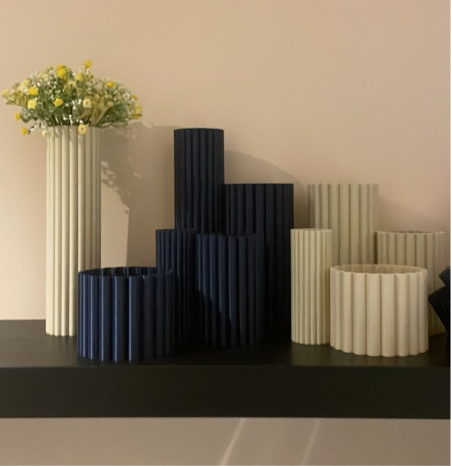 Terra Ribbed Vase