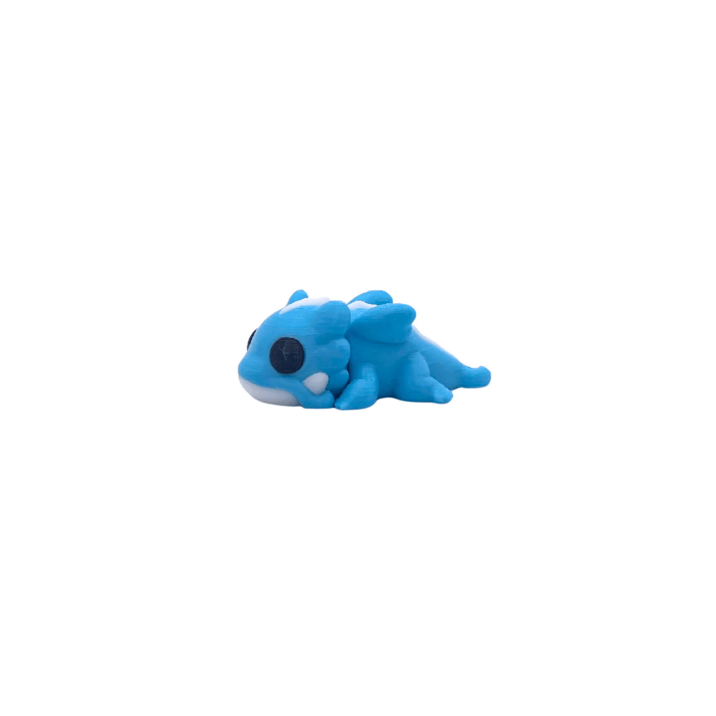 Mini Animal Key Charms baby dragon figurine in blue design from Dans Fidget Foundry.