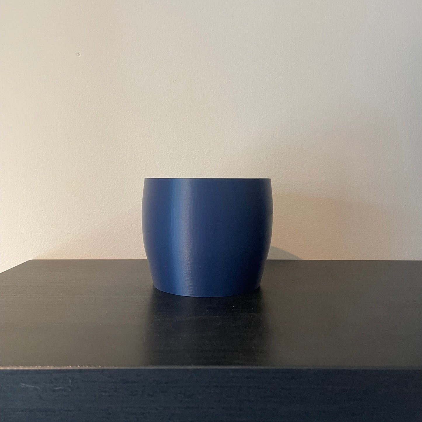 plant pot navy blue 3dprinted home ecor