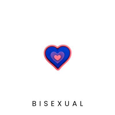 bisexual heart clicker fidget toy for the LGBTQIA+ community