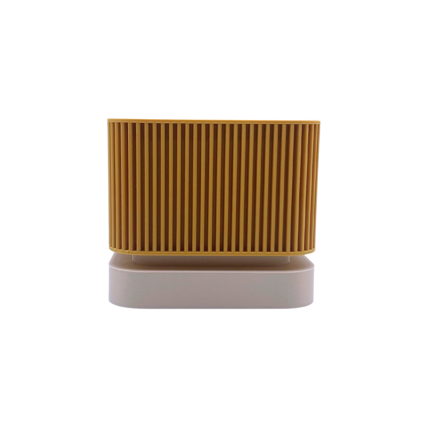 mustard yellow ribbed plant pot