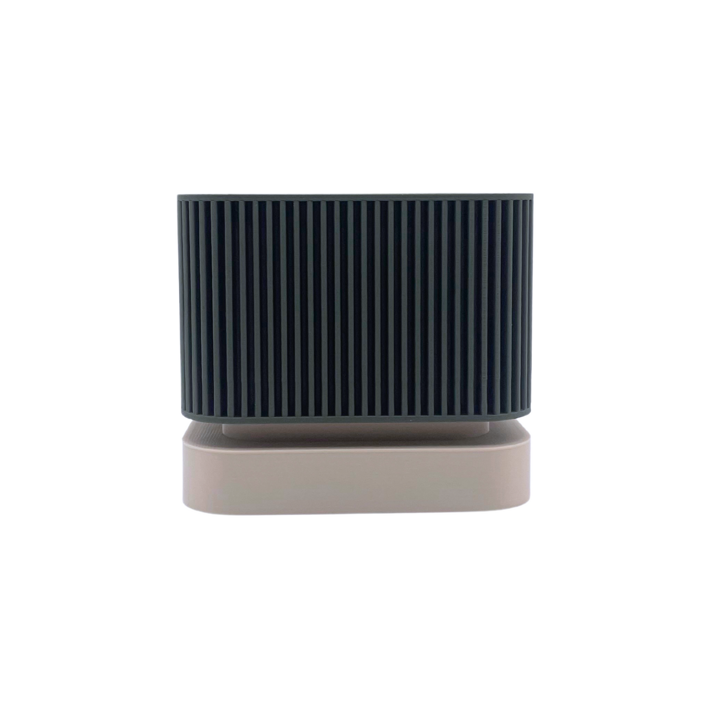 olive green ribbed plant pot