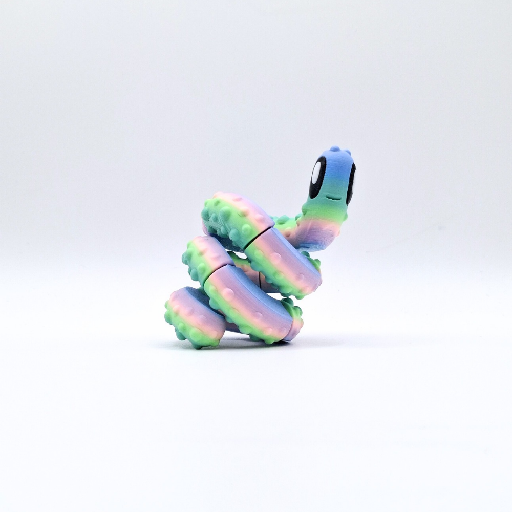 rainbow worm tangle fidget toy with bumpy texture
