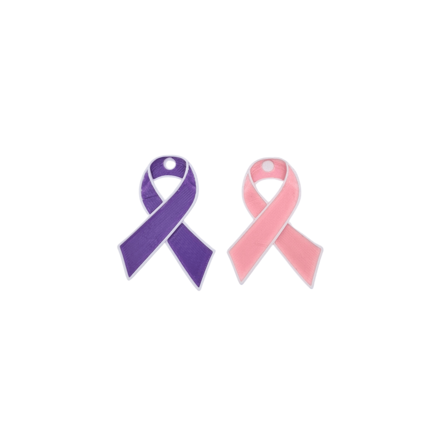 Cancer ribbon key charm pink purple