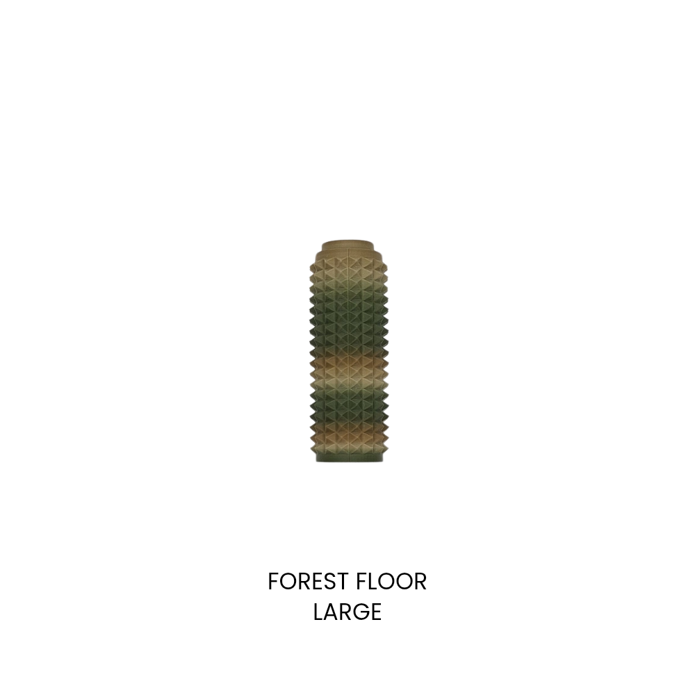 Spike pain stim clicker sensory tool fidget toy with lanyard attachment gradient forest floor army green
