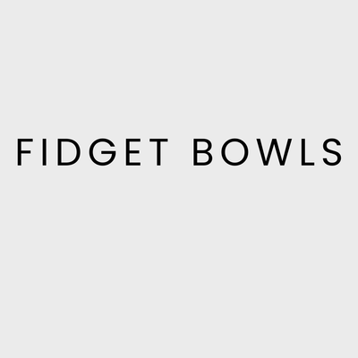 Text graphic showcasing the title Fidget Bowls for a unique collection of organized storage solutions.