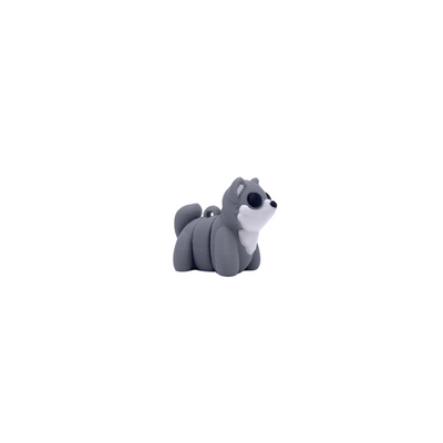 Baby Wolf Keyring articulated fidget toy in grey, white, and black, cute accessory for keys, bags, and stress relief.