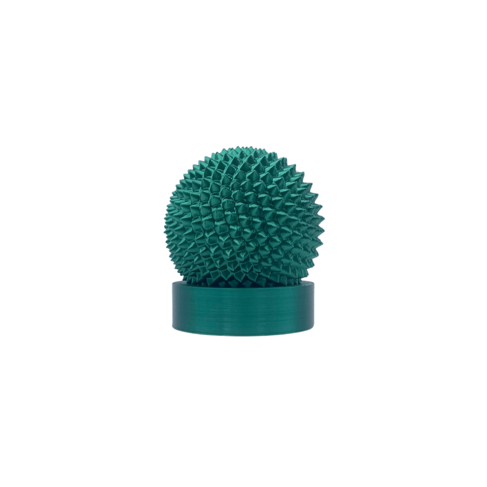 spike sphere, pain stim fidget toy with stand emerald green medium