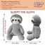 Weighted stuffed animal for anxiety, Sleepy the Sloth, 1.5kg, cuddly and calming for stress relief.