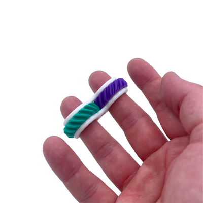 Twin gear spinner green and purple fidget toy