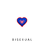 bisexual heart clicker fidget toy for the LGBTQIA+ community