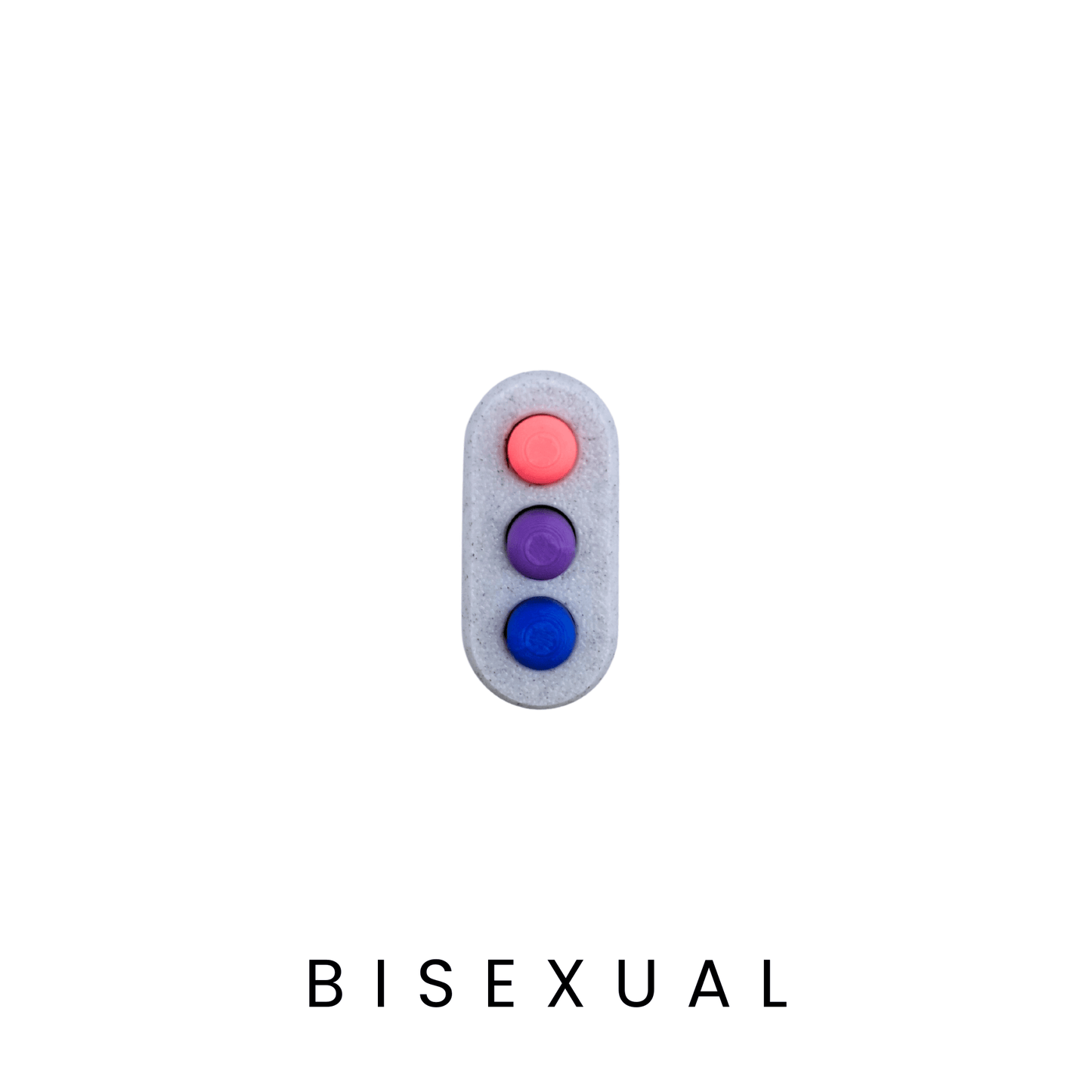 bisexual push button fidget toy for the LGBTQIA+ community