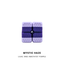 A 4-piece fidget cube with a textured lilac outer shell and dark purple textured inner sections, featuring a small black and white logo in the center. Below the product, the text reads 'MYSTIC HAZE' and 'LILAC AND AMETHYST PURPLE' on a solid white background.