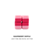 Four square pink textured items arranged in a 2x2 grid on a white background, with text below reading 'RASPBERRY RIPPLE' and 'LIGHT PINK AND ROYAL HOT PINK'.