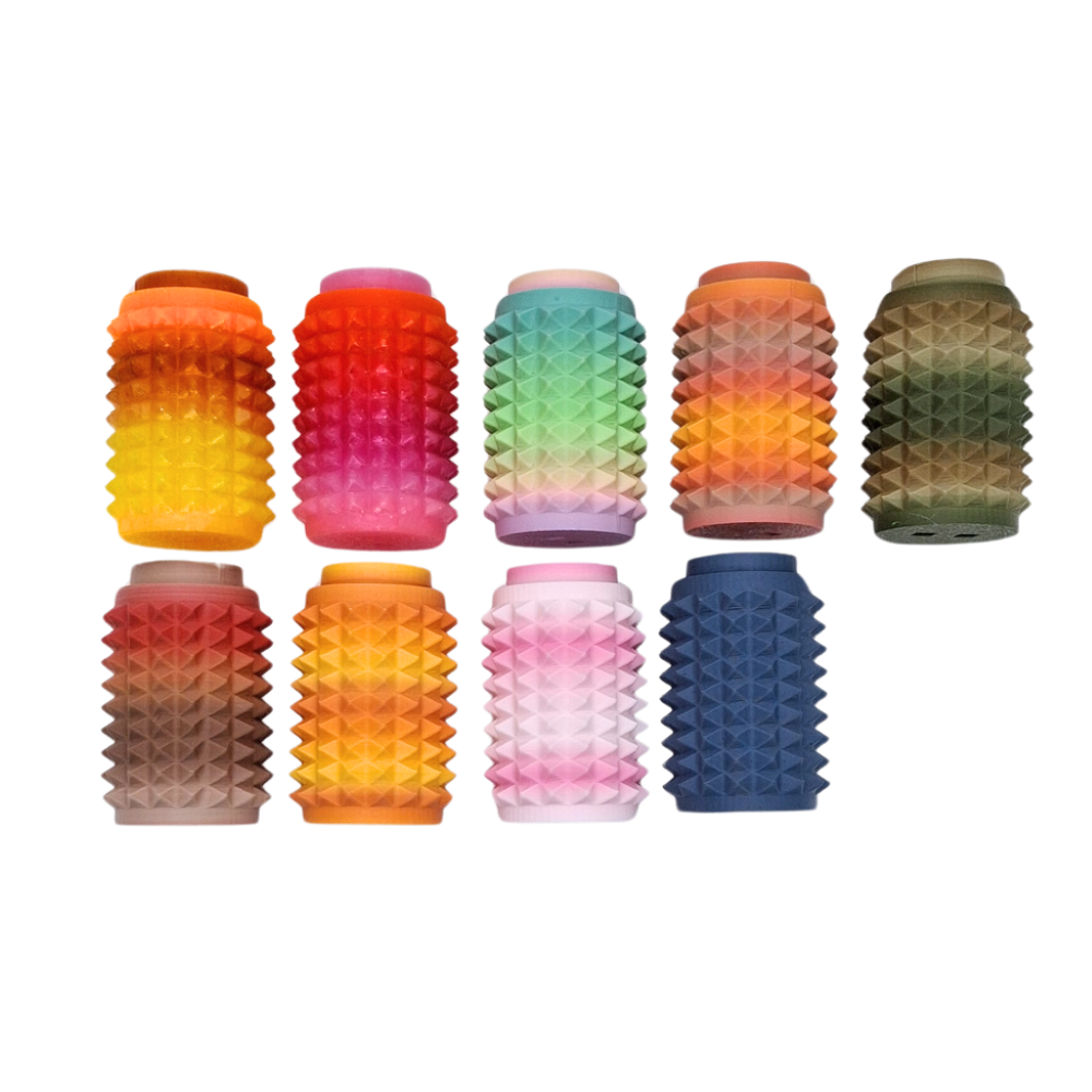 Mini Spike pain stim clicker sensory tool fidget toy with lanyard attachment gradient rainbow colours