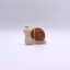 Snail clicker fidget toy in brown and beige with a ball chain, ASMR sensory toy for calming and relaxation.