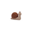 Brown and beige clicker snail fidget toy with a smiling face and ball chain, ideal for ASMR and relaxation.