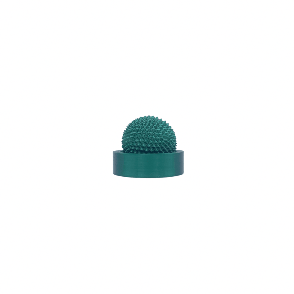spike sphere, pain stim fidget toy with stand emerald green small