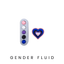 genderfluid heart clicker and push button fidget toy for the LGBTQIA+ community