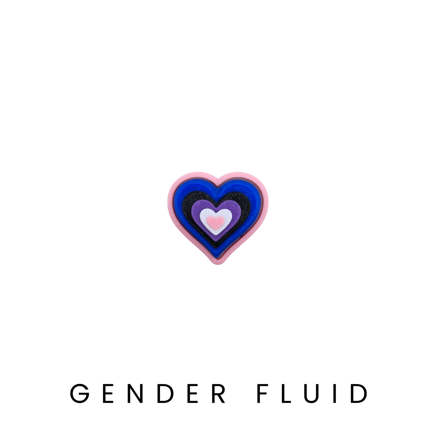 genderfluid heart clicker push button fidget toy for the LGBTQIA+ community