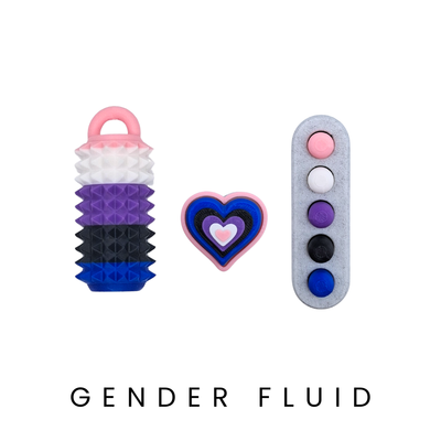Gender Fluid Pride Fidgets Rainbow | THIS IS ME Collection Dans Fidget Foundry | Pain Stim Clicker Popit