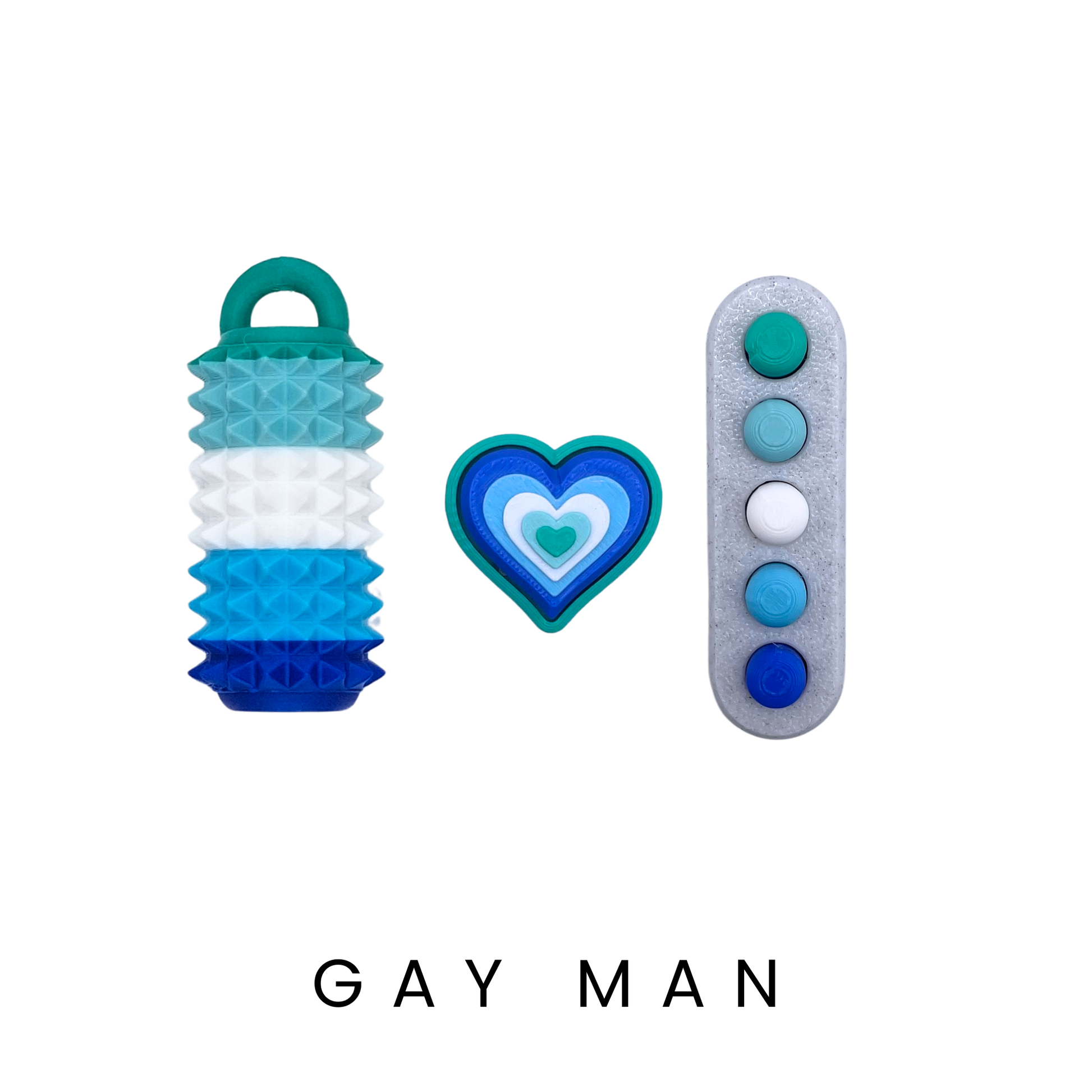 Gay Man Pride Fidgets Rainbow | THIS IS ME Collection Dans Fidget Foundry | Pain Stim Clicker Popit
