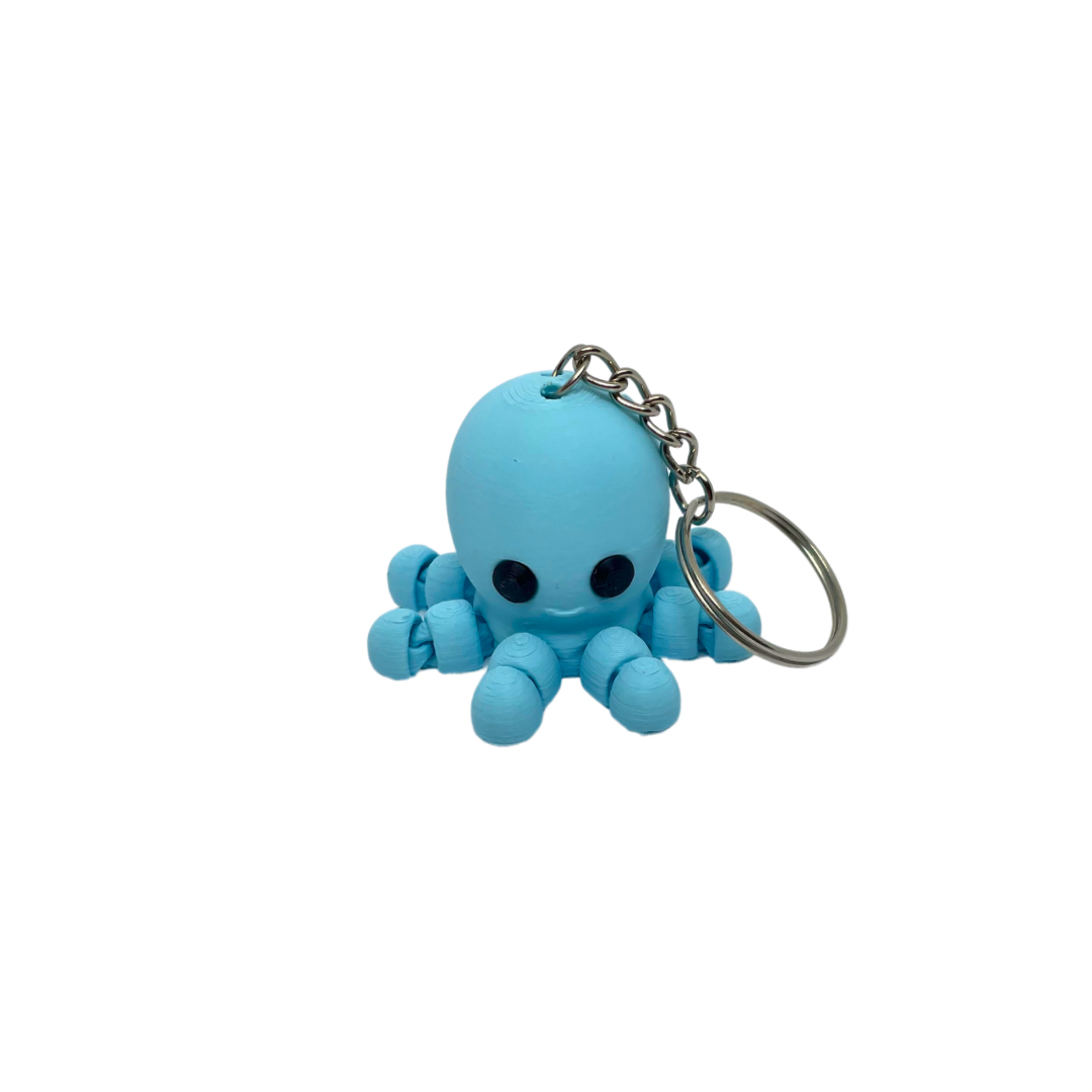 Baby Blue Octopus Keyring