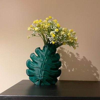 monstera leaf vase home decor