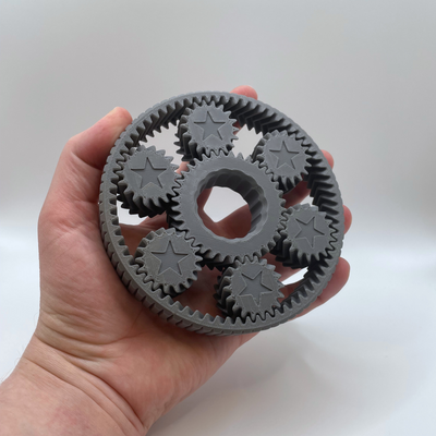 Giant large gear spinner with start fidget toy grey