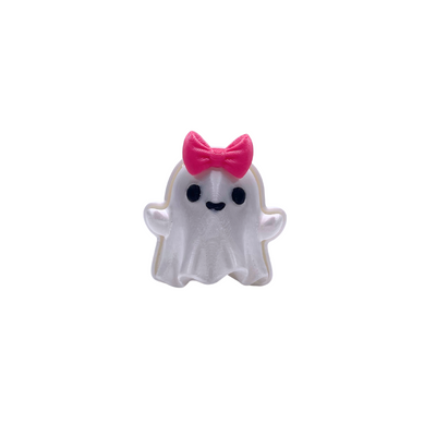 Silk Ghost Clicker Halloween fidget toy with smooth finish, crisp ASMR clicks, and spooky ghost design for stress relief and festive fun.