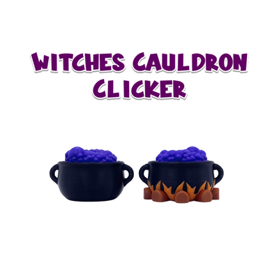 Cauldron Clicker Halloween fidget toy with crisp ASMR clicks, spooky design, and magical style—perfect seasonal gift for stress relief.