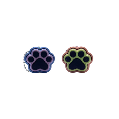 Paw Print Clicker fidget toy in exclusive rainbow design, crisp ASMR clicks for stress relief, focus, and sensory satisfaction.