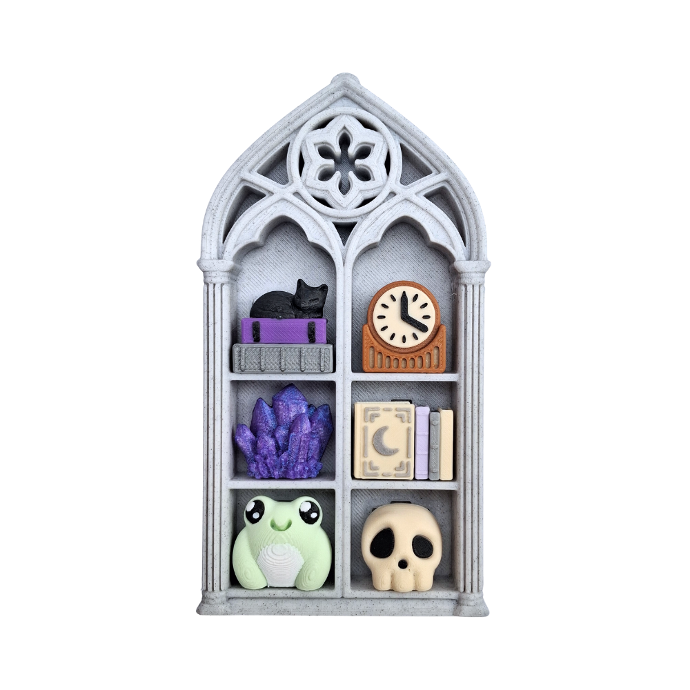 Decorative gothic book nook clicker sensory asmr fidget toy with 6 custom buttons white marble