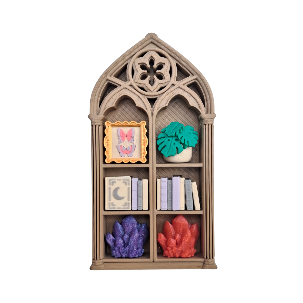 Decorative gothic book nook clicker sensory asmr fidget toy with 6 custom buttons wood effect