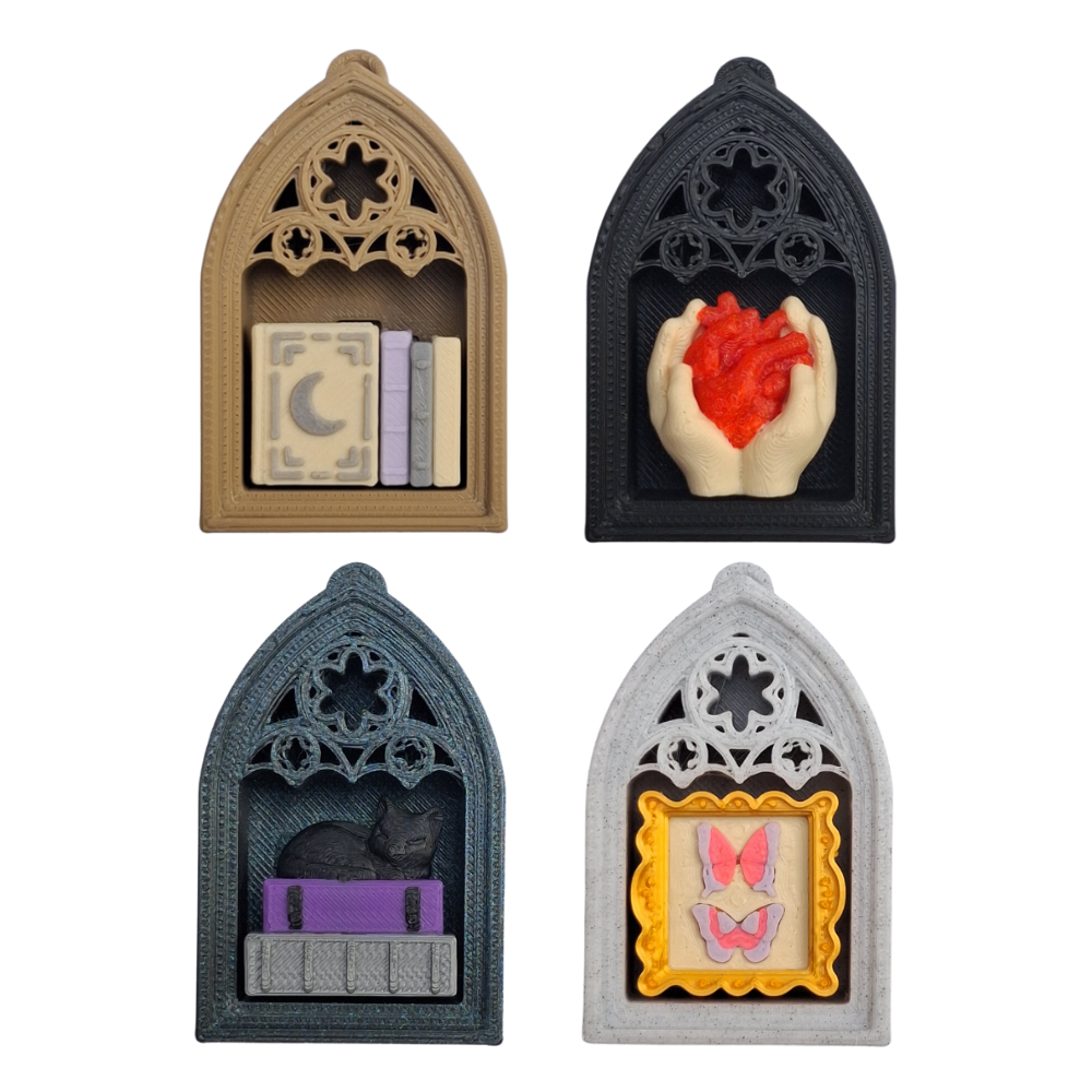 Gothic book nook clicker asmr sensory tool single button