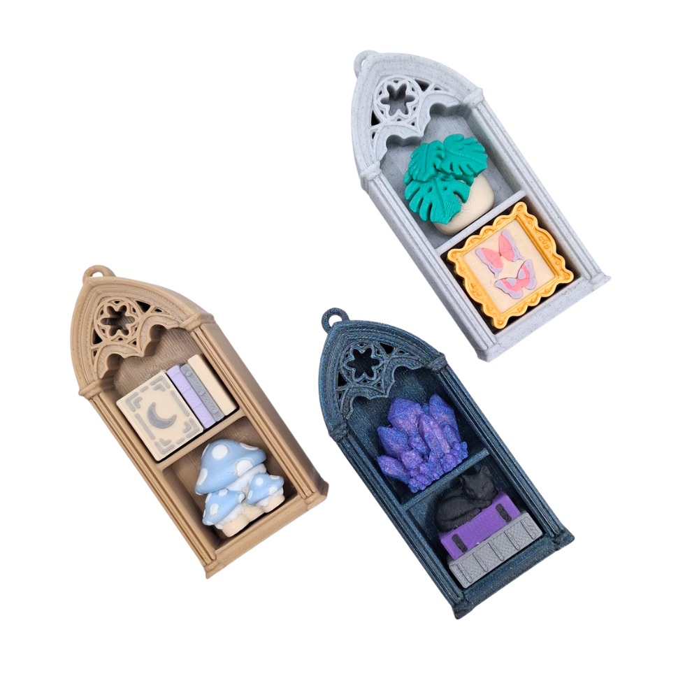 Gothic book nook clicker asmr sensory tool for book lovers, 2 buttons