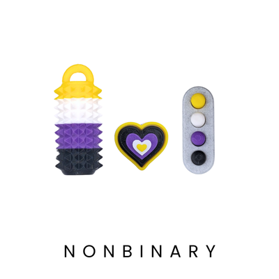 Non Binary Pride Fidgets Rainbow | THIS IS ME Collection Dans Fidget Foundry | Pain Stim Clicker Popit