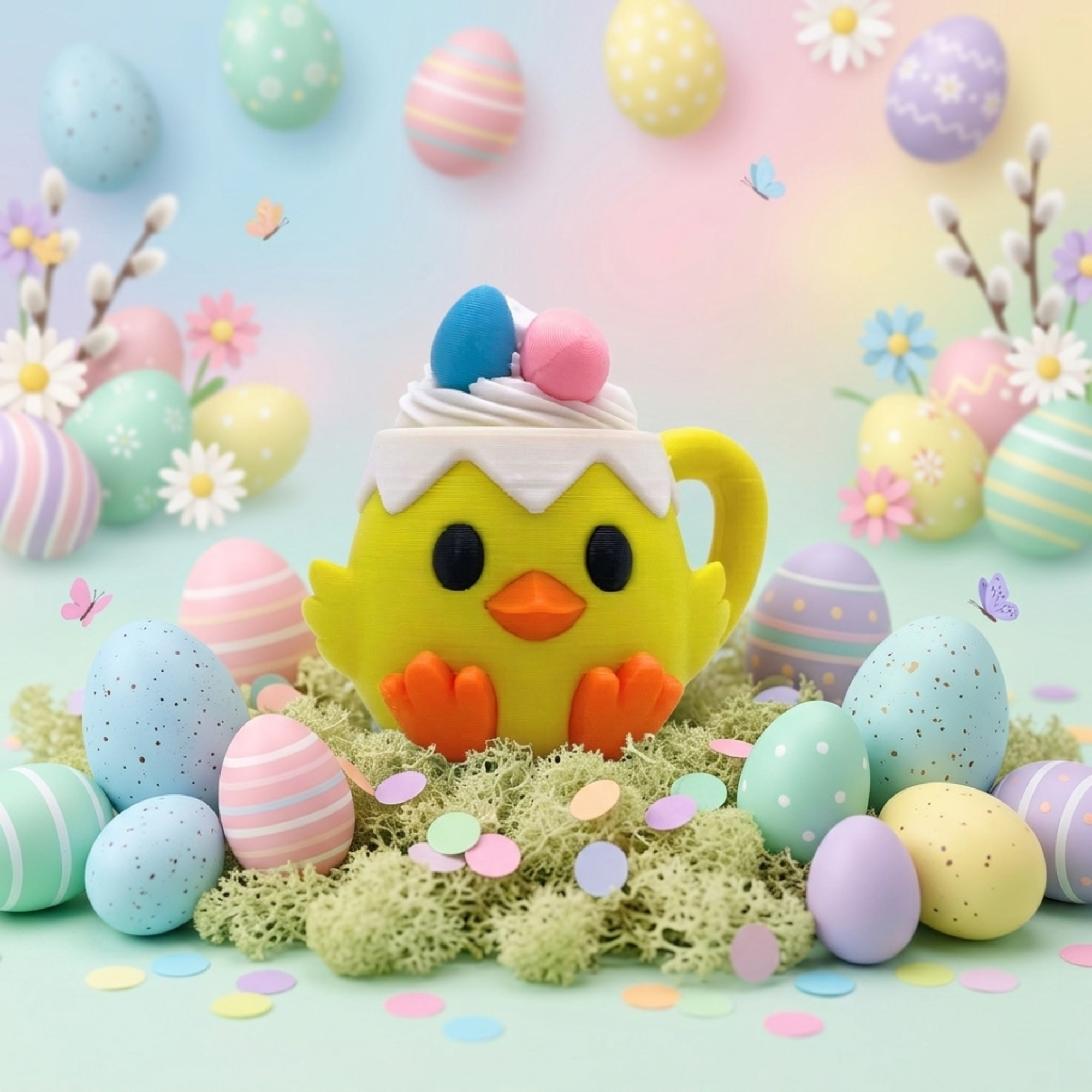 Chick easter mug clicker | Dans Fidget Foundry Easter Collection