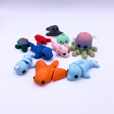 Sea life fidget toy keyrings for kids and adults