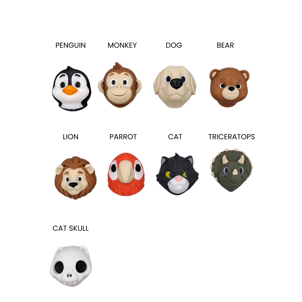 Animal faces for backpack clicker sensory tactile fidget toy 