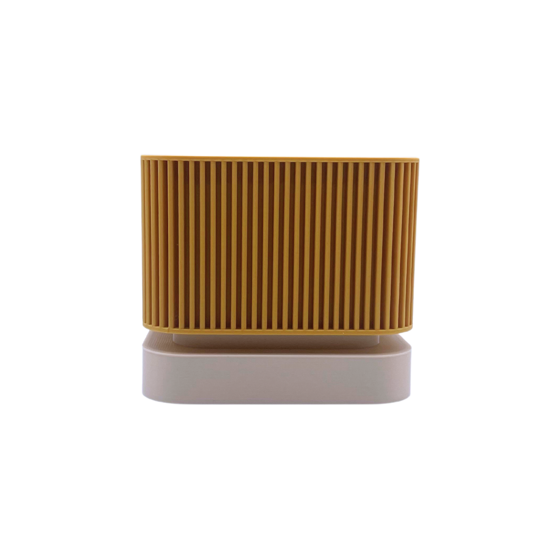 mustard yellow ribbed plant pot