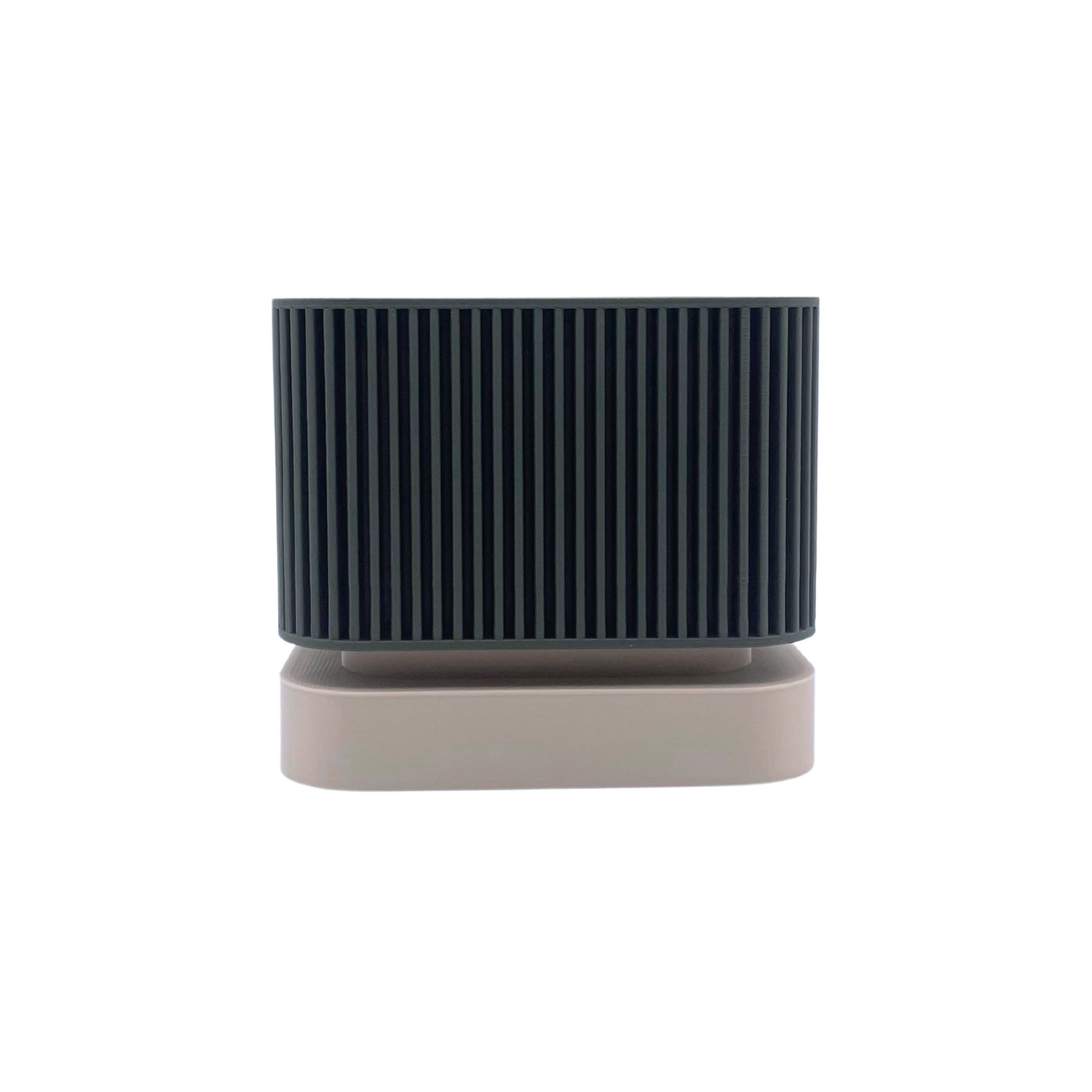 olive green ribbed plant pot