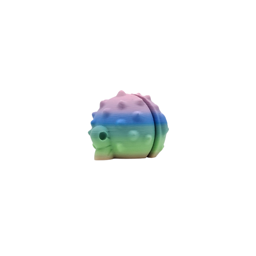 Rainbow pastel puffer fish key charm sensory tactile fidget toy 3d printed
