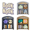 Book nook clicker sensory fidget toys in 3 colours, 4 custom buttons