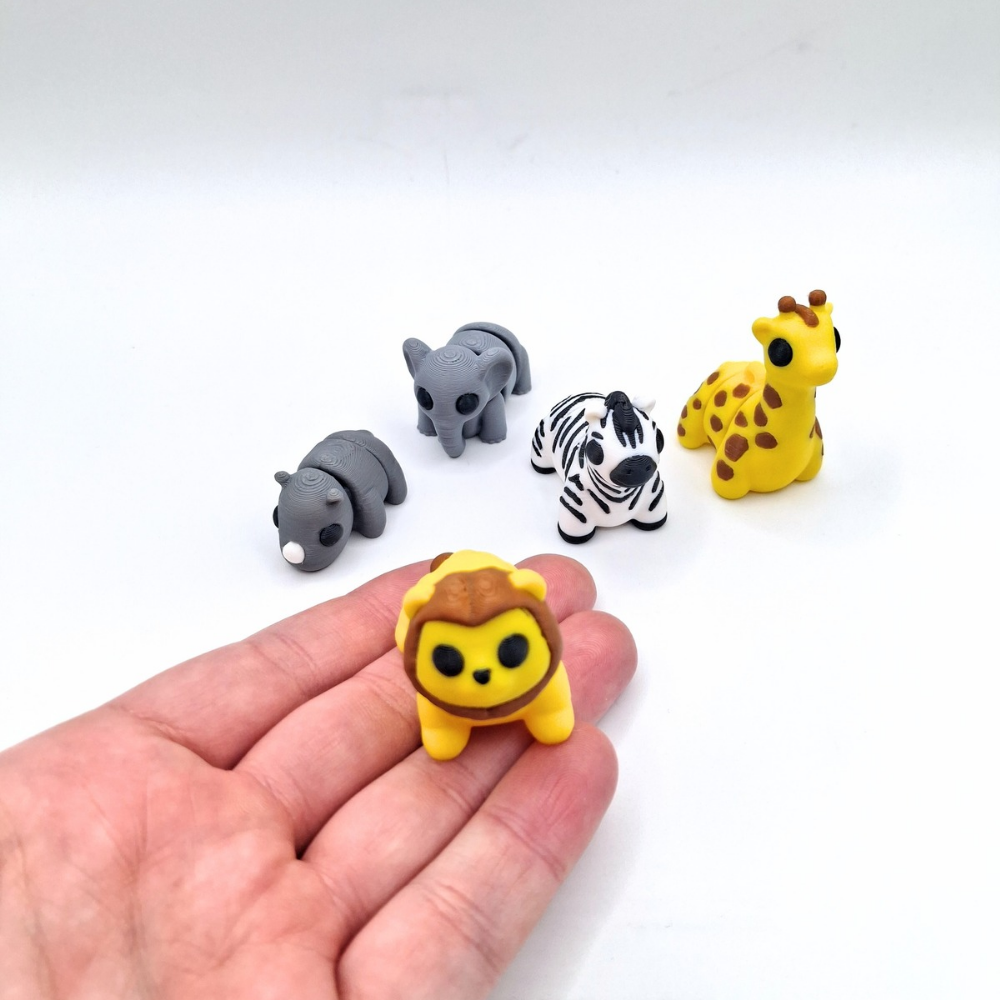 safari mini animal pack, rhino, elephant, lion, zebra, giraffe