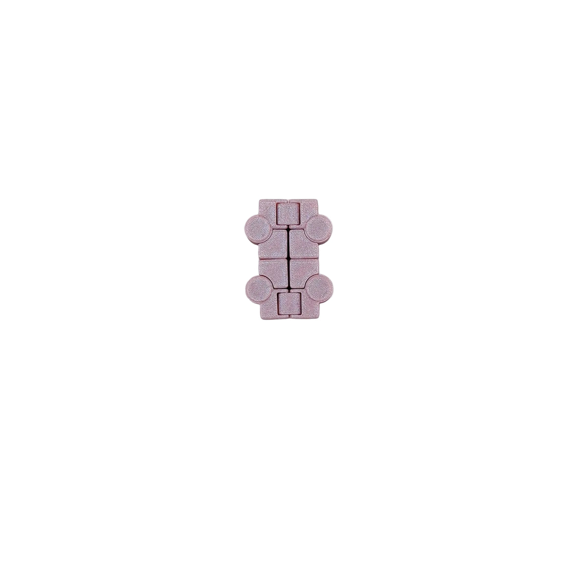 Small pink heart-shaped infinity hinge on a white background