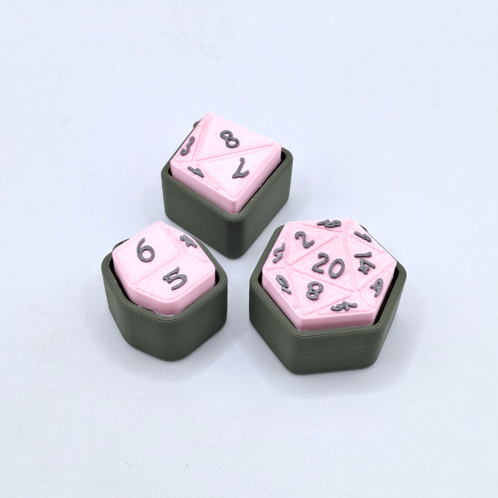 Pink D&D Dice Clicker sensory fidget toy