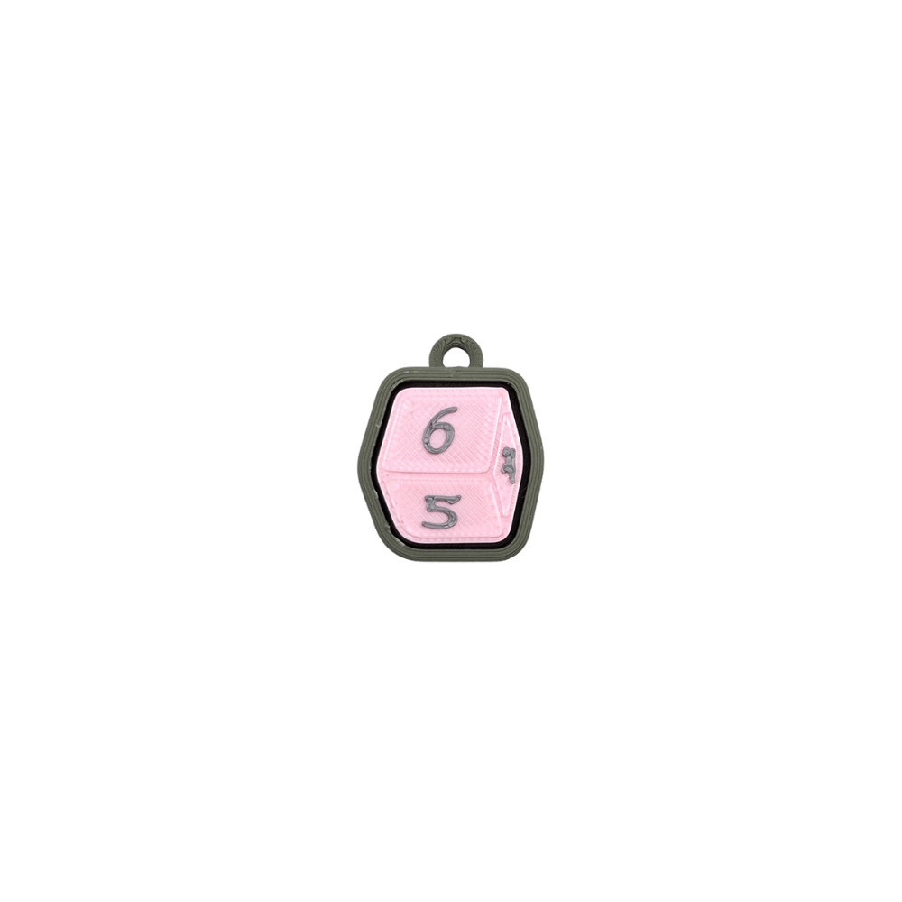 Pink 6 D&D Dice Clicker sensory fidget toy