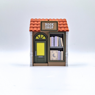book shop clicker with white marble pillars